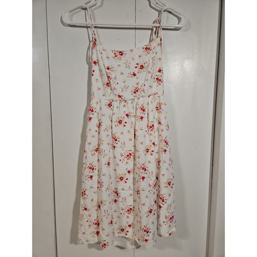 Altar'd State Mini Dress Small White Floral Babydoll Ditsy Tiered Sun Dress(1947